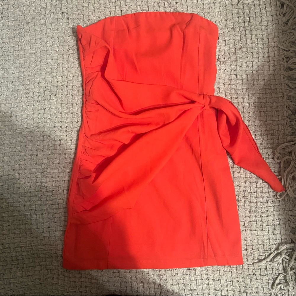 Superdown red strapless dress